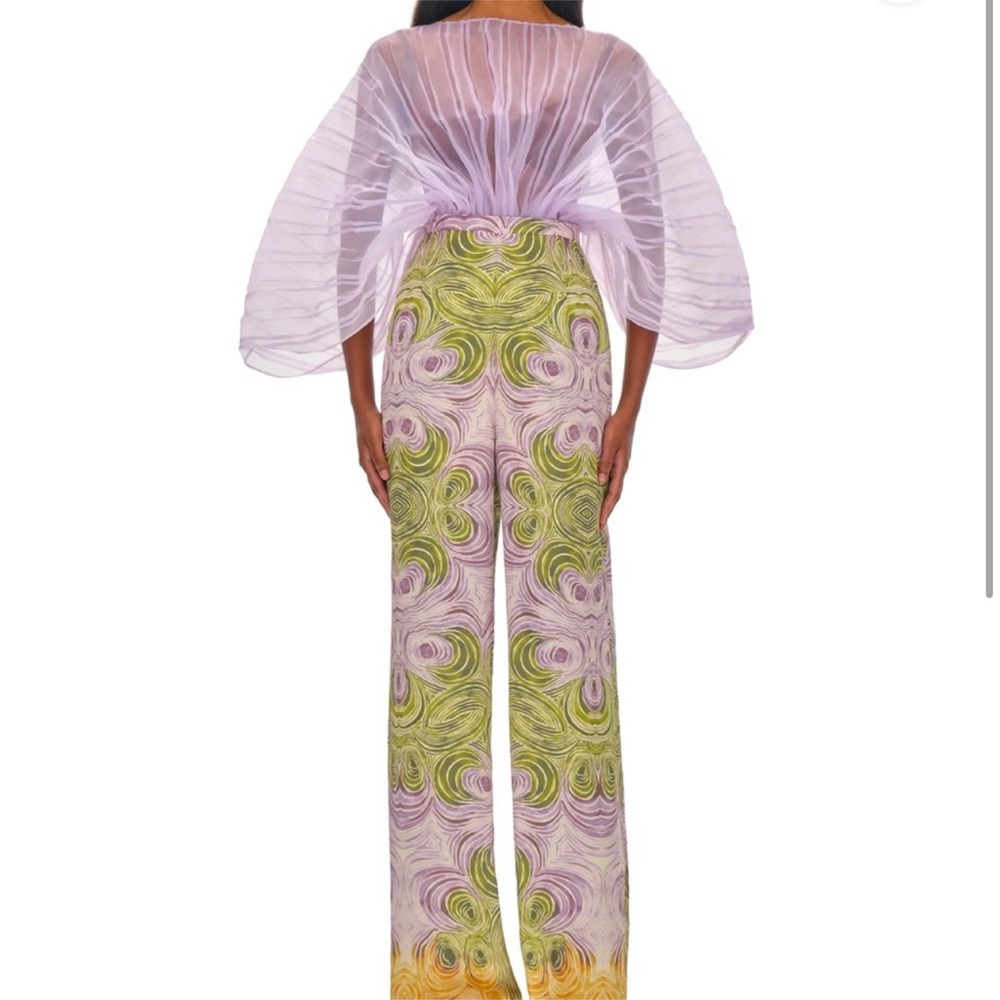 Andrea Iyamah Purple and Green Bodysuit